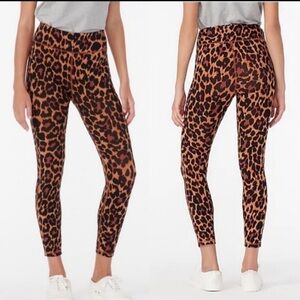J.Crew Weekend High-Rise Leopard Cheetah Print Leggings Waist 7/8 Cotton Stretch